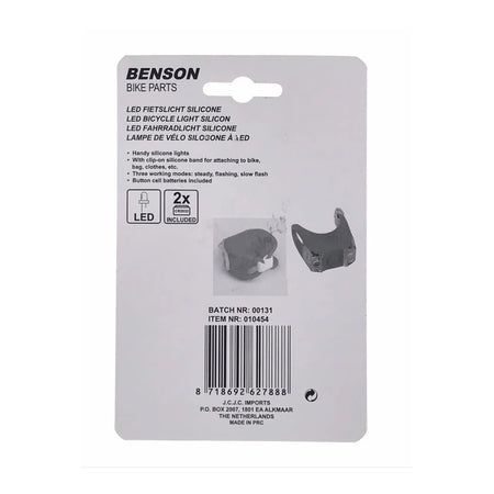 Benson Bike Parts Fietslamp LED 2 dlg silicone