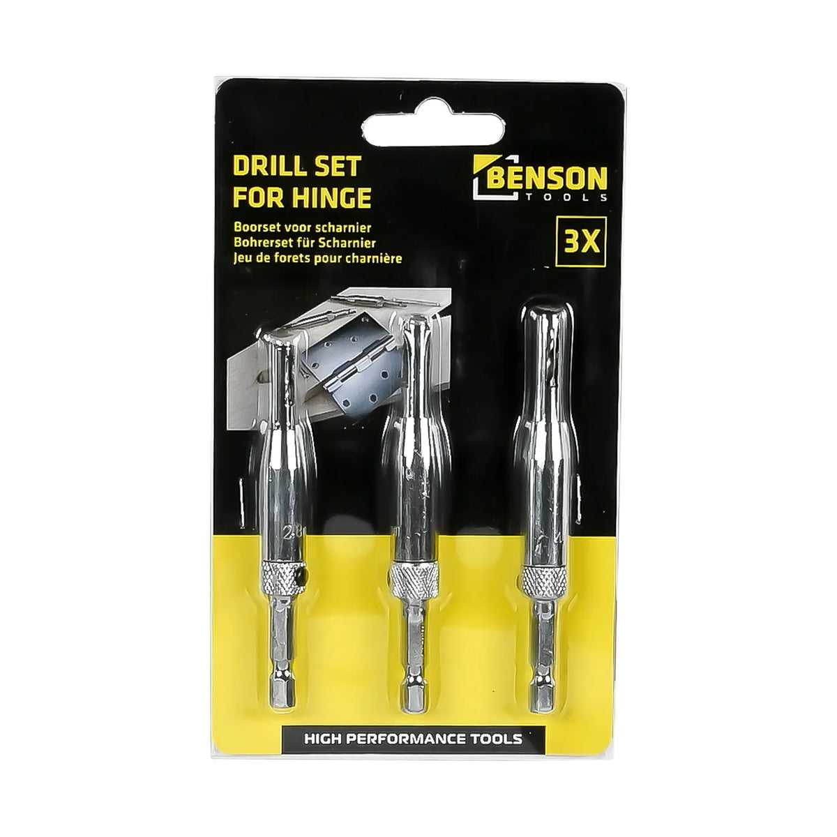 Benson Tools Boorset voor scharnier 3 dlg