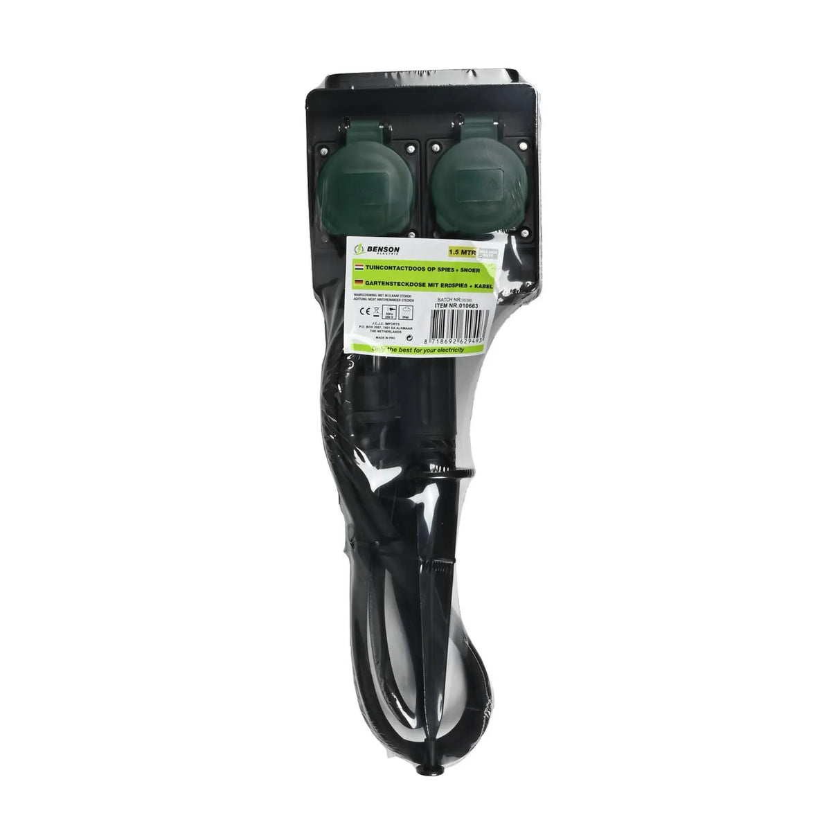 Benson Electric Tuincontactdoos op spies 1.5 mtr