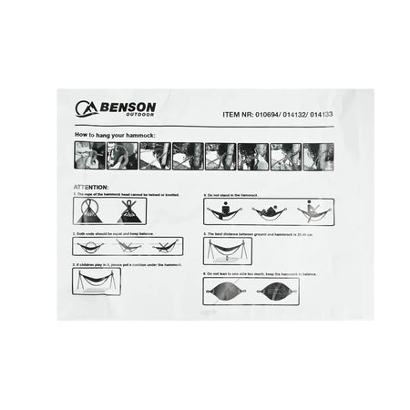 Benson Outdoor Hangmat compleet 200 x 100 cm gestreept