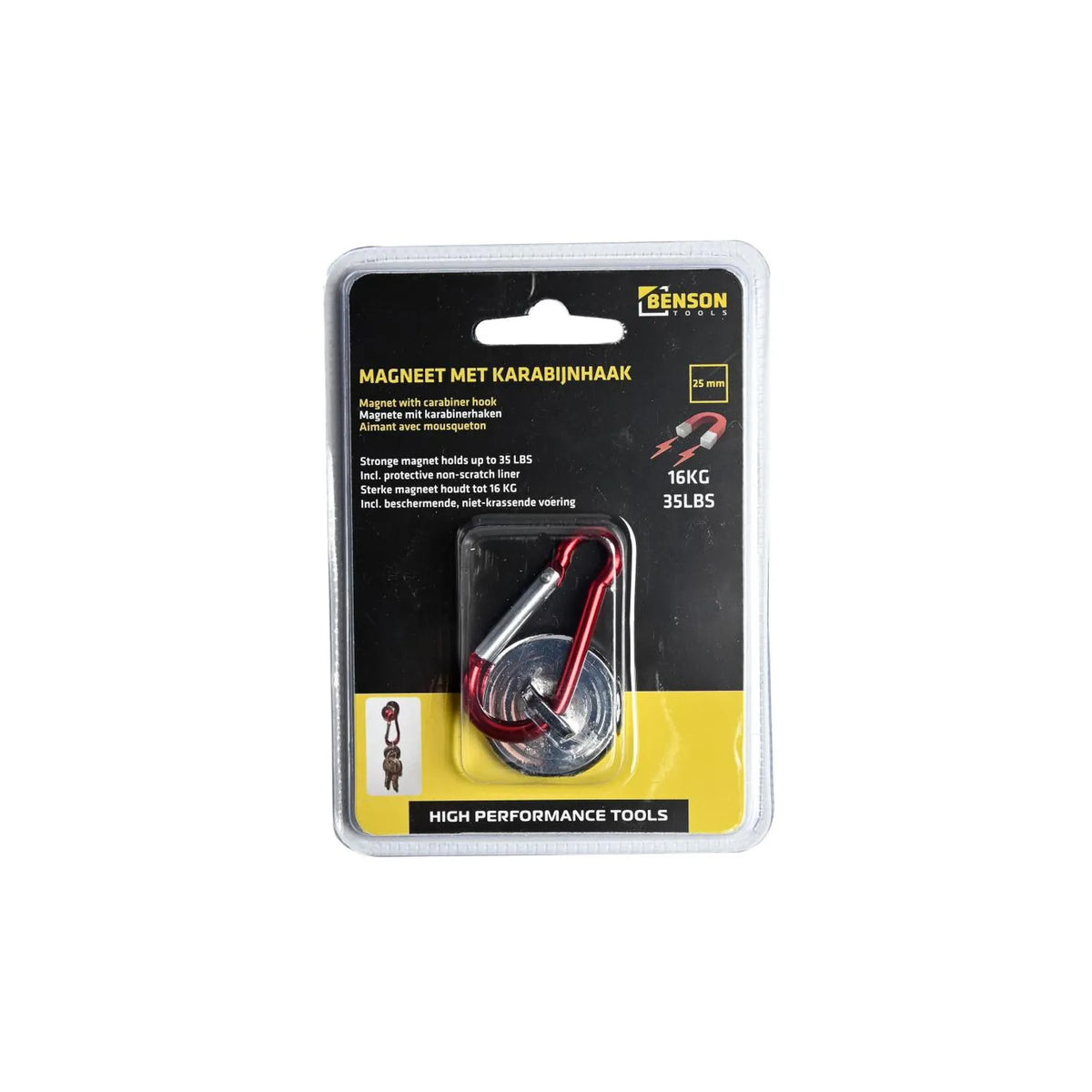 Benson Tools Magneet met karabijnhaak 25 mm