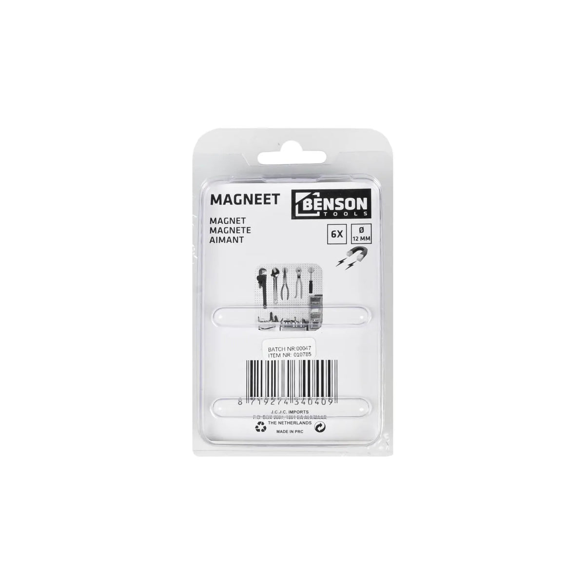 Benson Tools Magneet superstrong 6 dlg 12 x 3 mm