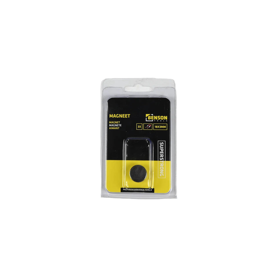 Benson Tools Magneet superstrong 3 dlg 18 x 3 mm