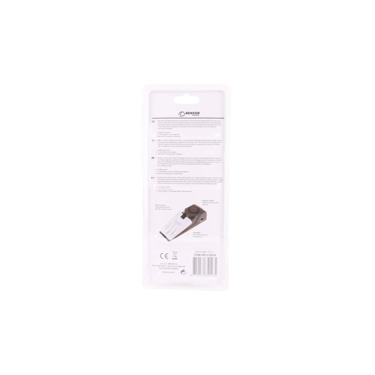 Benson Deurstopper wig met 100 dB alarm
