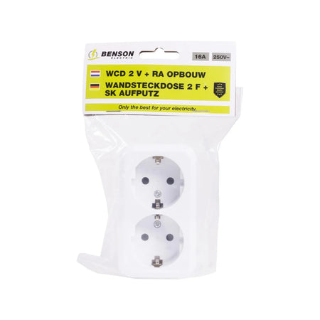 Benson Electric Wandcontactdoos 2-voudig + RA opbouw