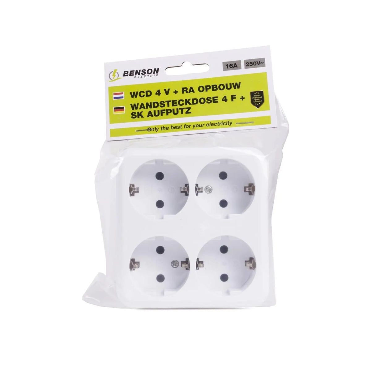 Benson Electric Wandcontactdoos 4-voudig + RA opbouw