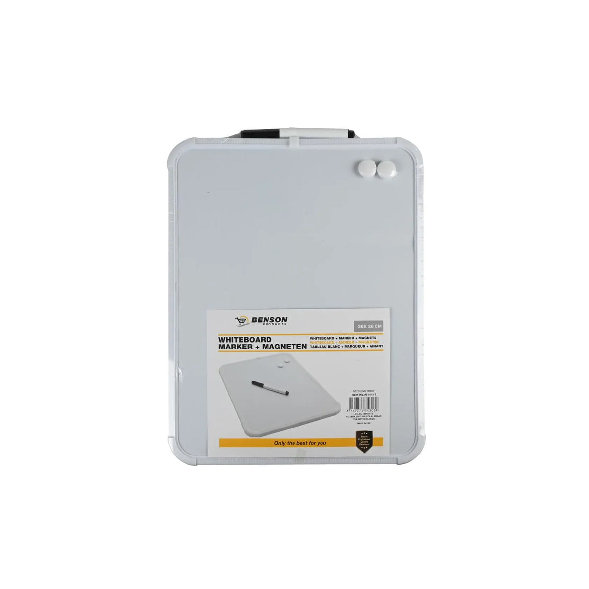 Benson Products Whiteboard + marker + magneten 36 x 28 cm