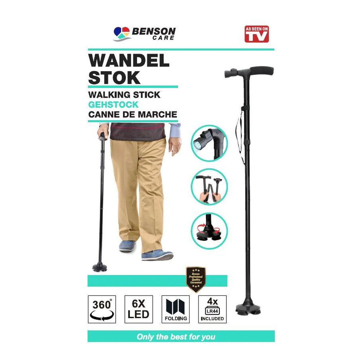 Benson Care Wandelstok easy ergo + LED