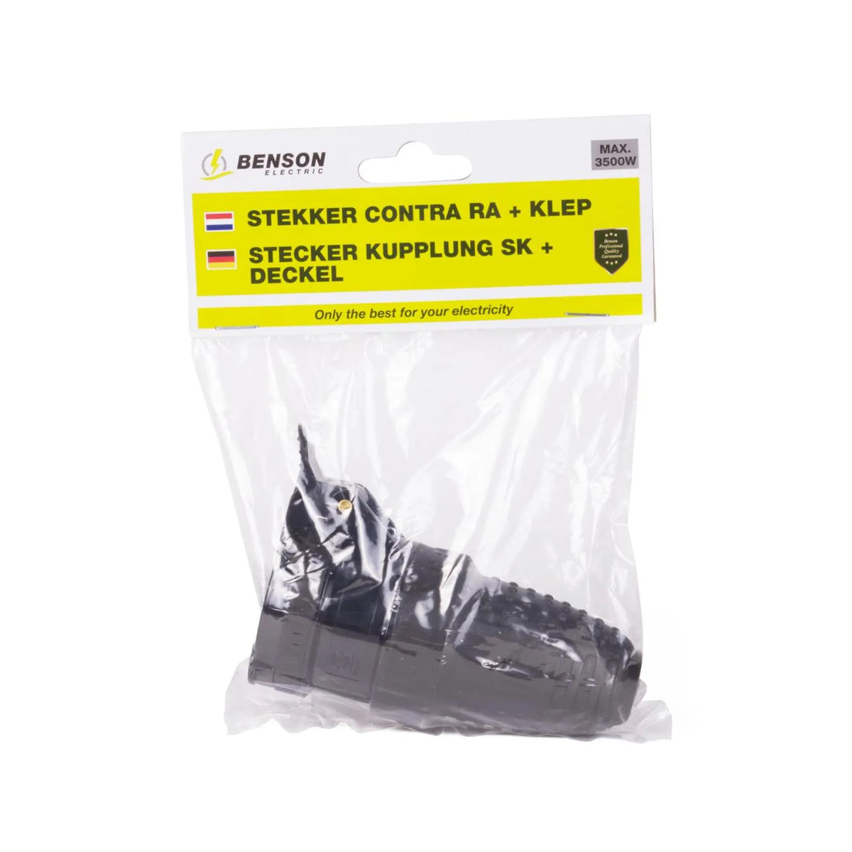 Benson Electric Stekker contra + RA + klep IP44