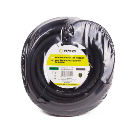 Benson Electric Verlengsnoer + RA 3X1.5 10 mtr rubber