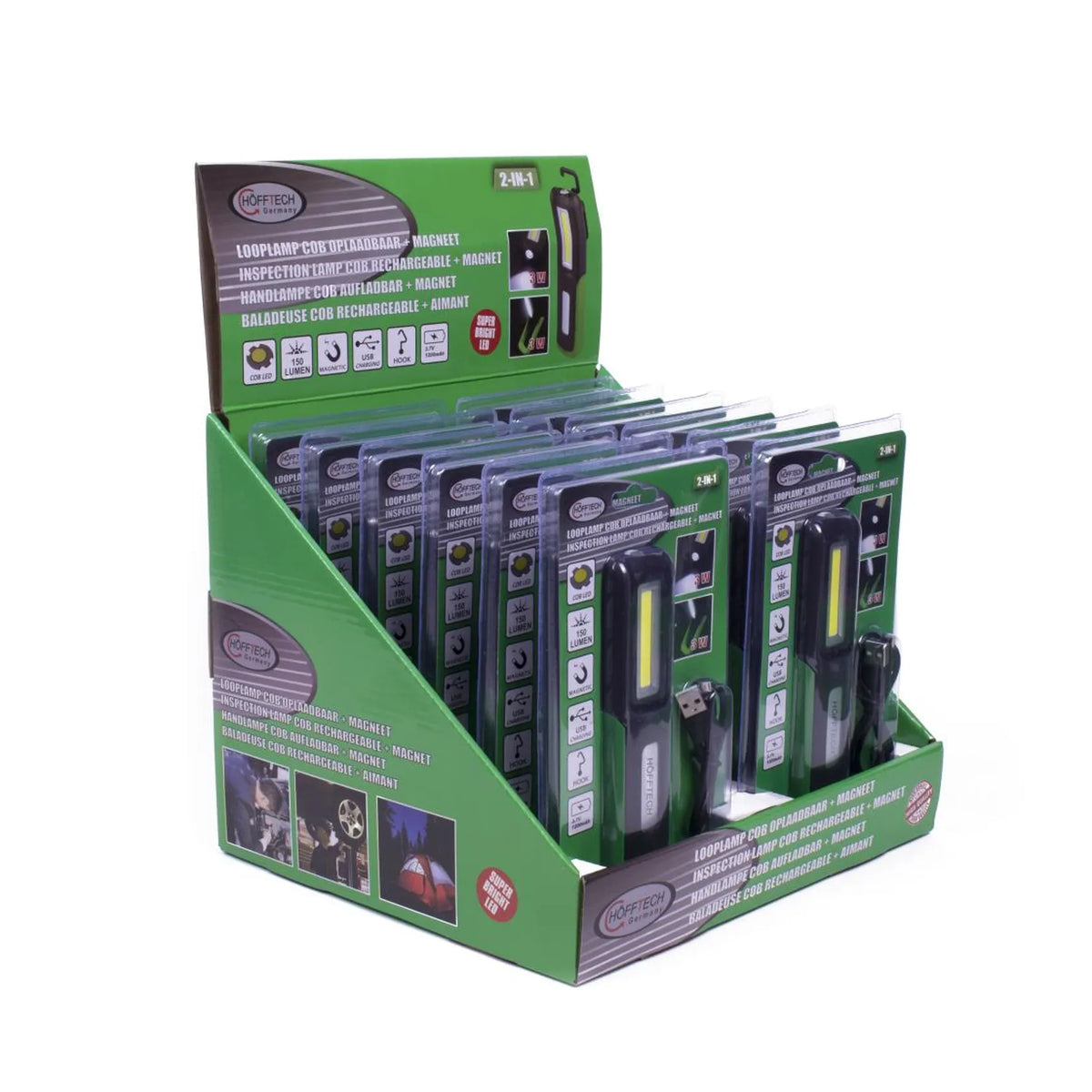 Höfftech Looplamp COB oplaadbaar + magneet 2-in-1