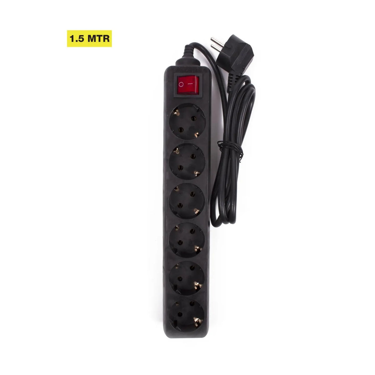 Benson Electric Stekkerdoos 6-voudig + RA + schakelaar 1.5 mtr zwart