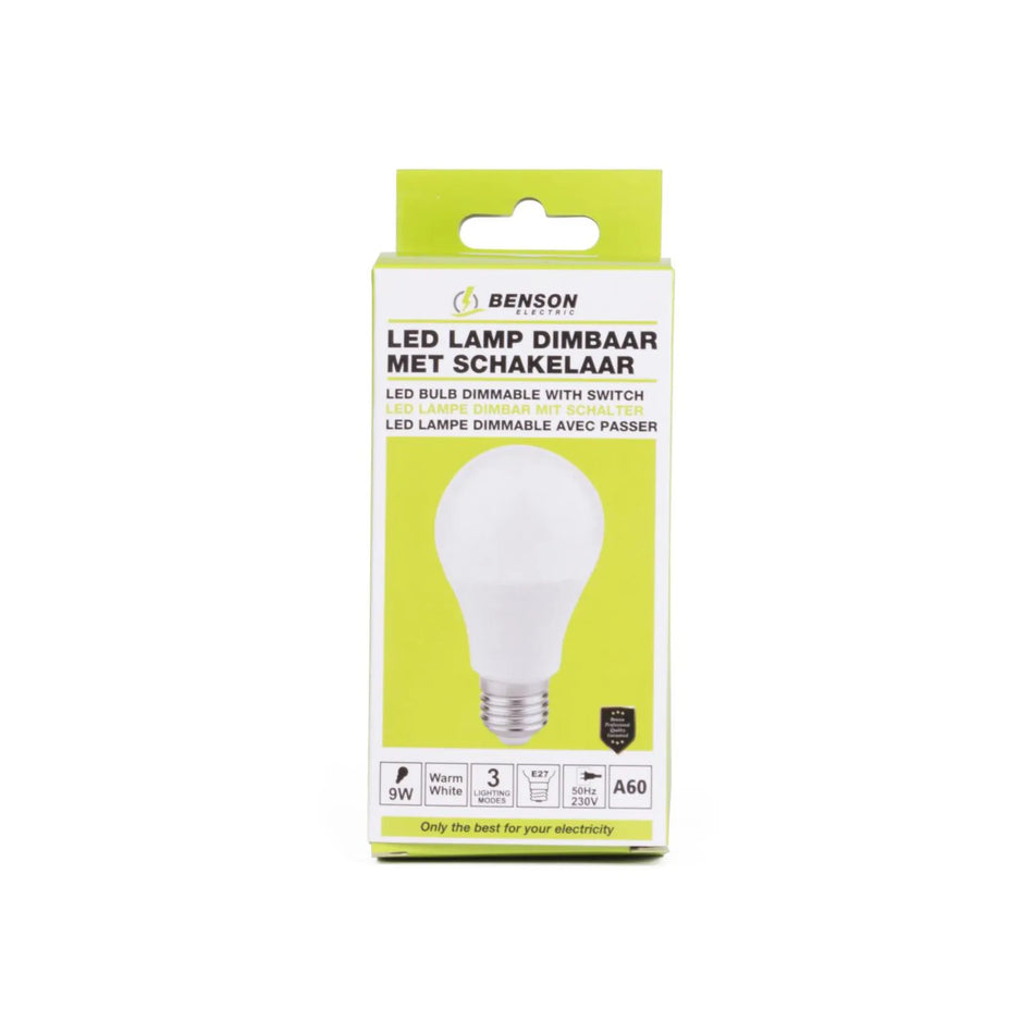 Benson Electric LED lamp E27 A60 9W + bewegingssensor warm wit