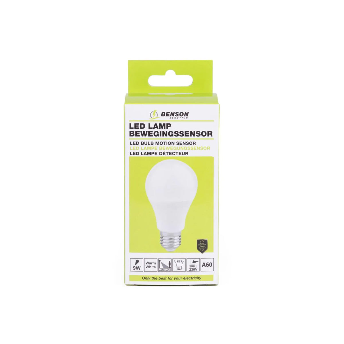 Benson Electric LED lamp E27 A60 9W + dimbaar schakelaar warm wit