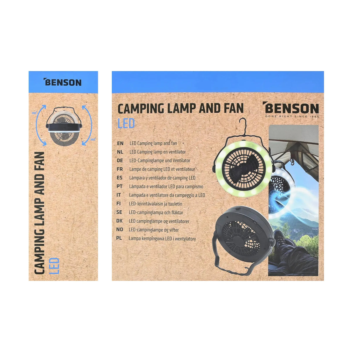 Benson Outdoor LED Camping lamp en ventilator