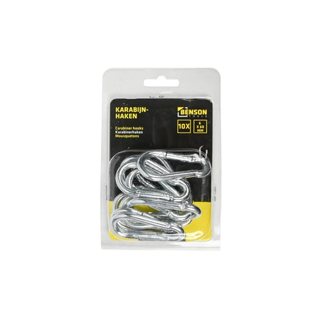 Benson Tools Karabijnhakenset 10 dlg 6 x 60 mm