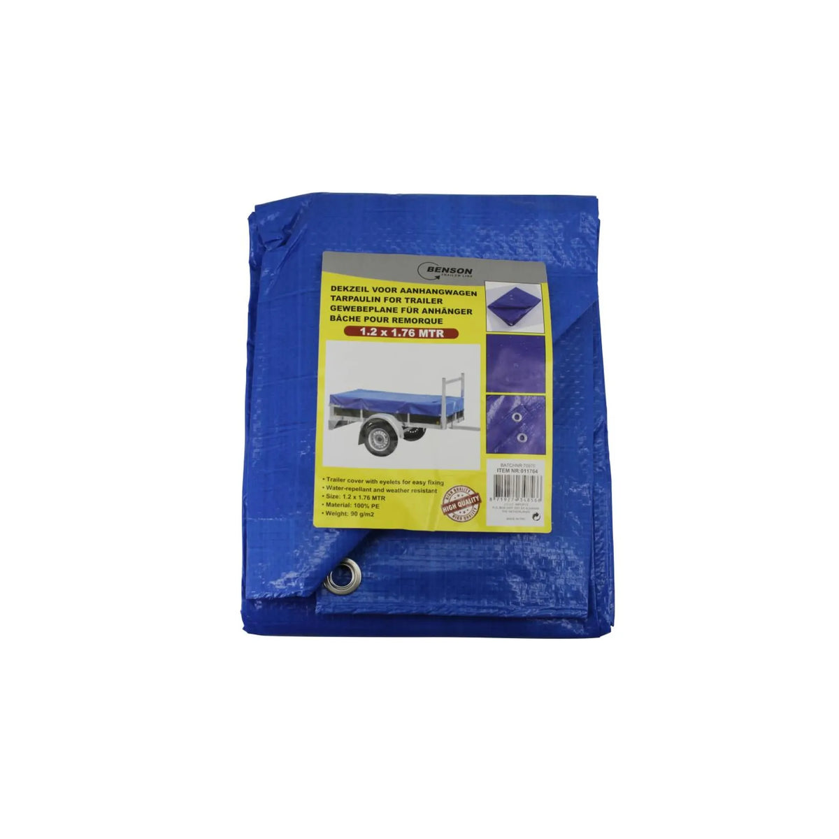 Benson Automotive Aanhangwagen afdekzeil 1.2 x 1.76 mtr