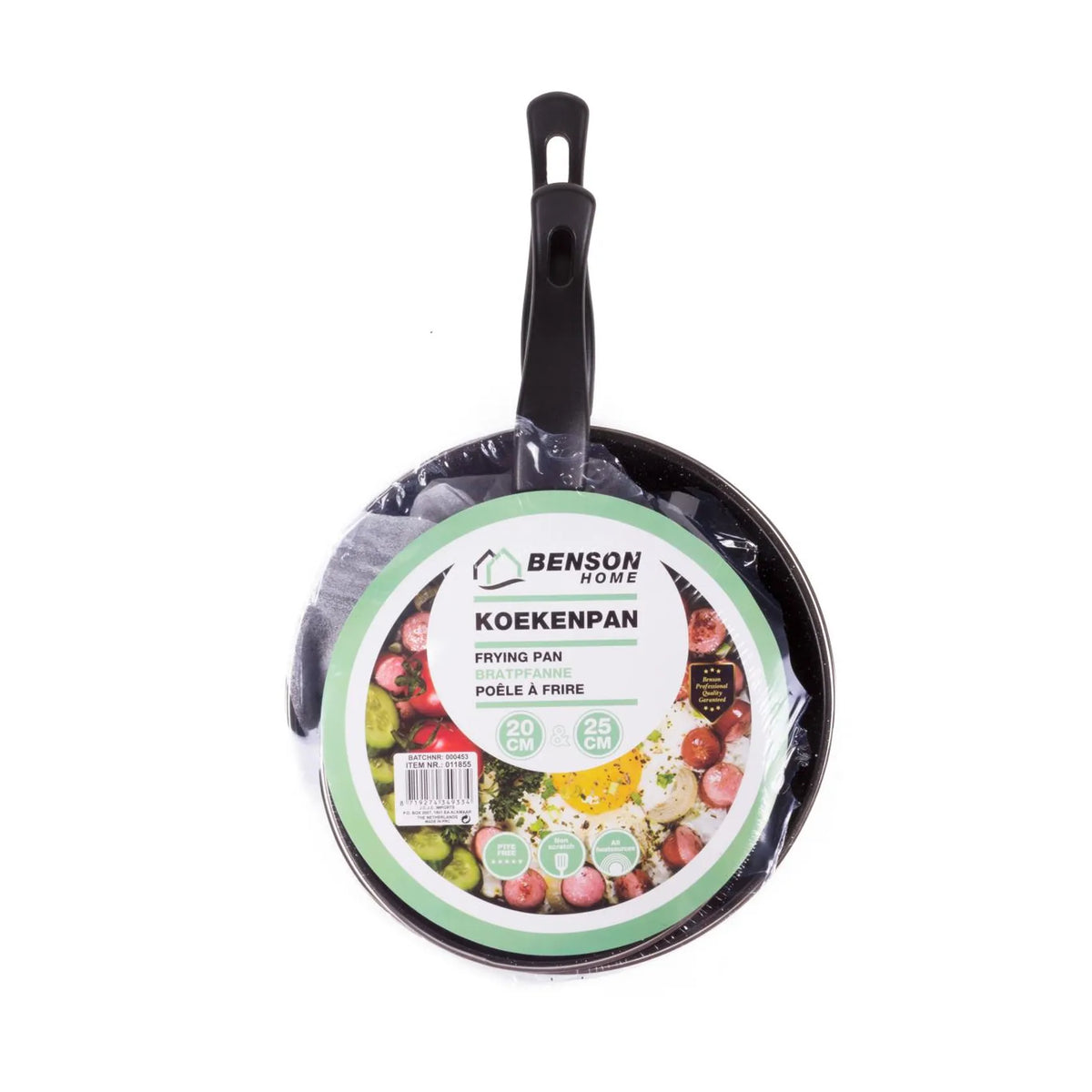 Benson Koekenpan set 2 dlg 20 + 25 cm staal