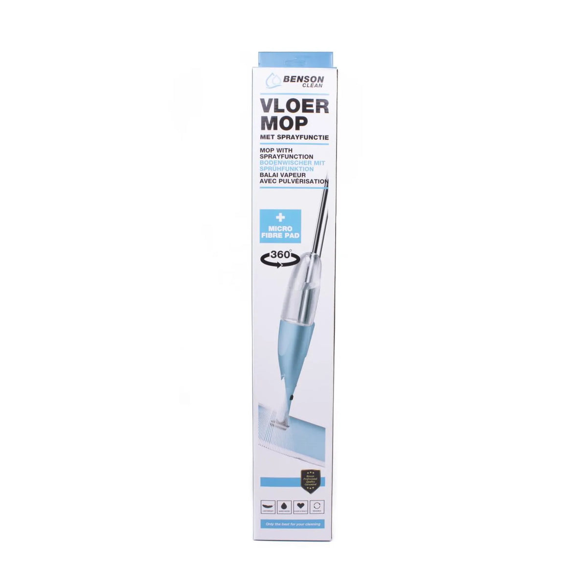 Benson Clean Vloermop + sprayfunctie + microfibre pad