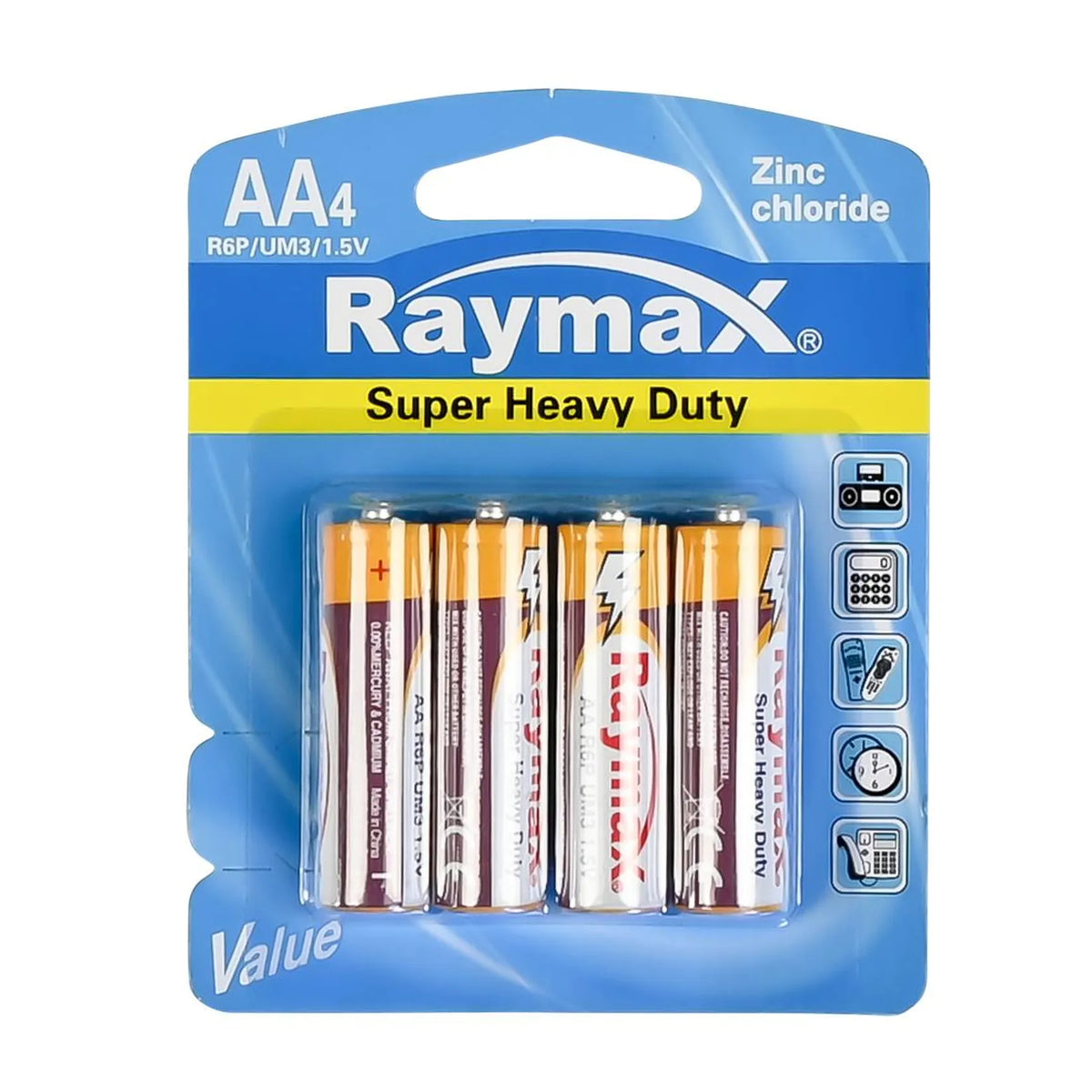 Raymax batterij AA r6p 4 dlg zink