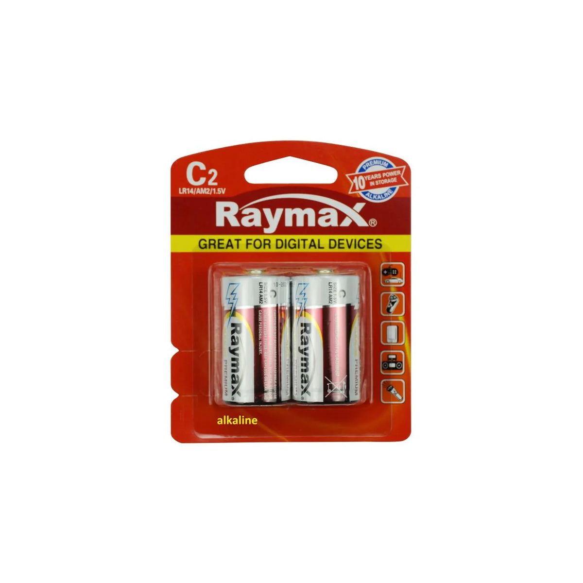 Raymax batterij c/LR14 2 dlg alkaline