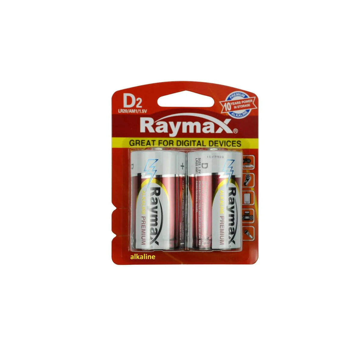 Raymax batterij d/LR20 2 dlg alkaline