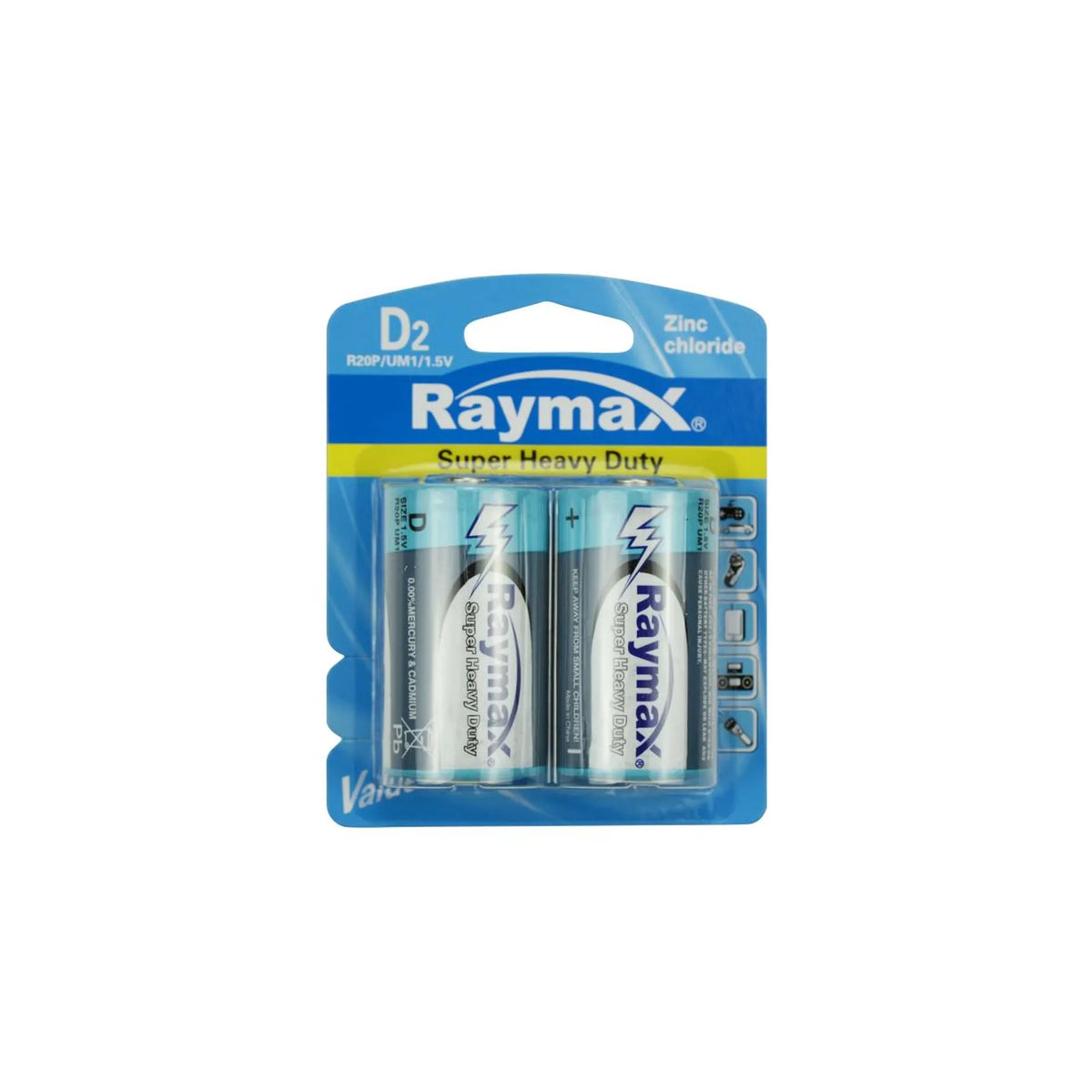 Raymax batterij d/r20p 2 dlg zink