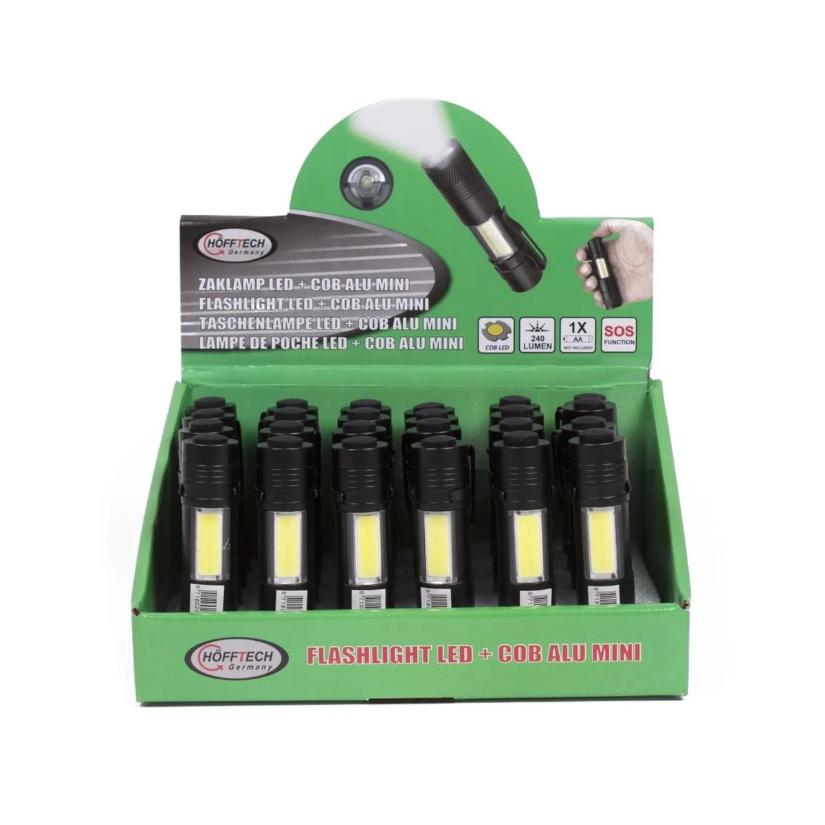 Höfftech Zaklamp LED + COB alu mini 92 x21 mm