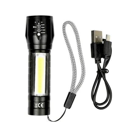 Höfftech Zaklamp tactical COB 2-in-1 oplaadbaar