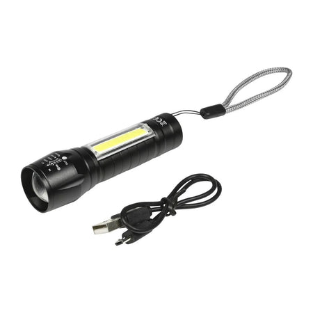 Höfftech Zaklamp tactical COB 2-in-1 oplaadbaar