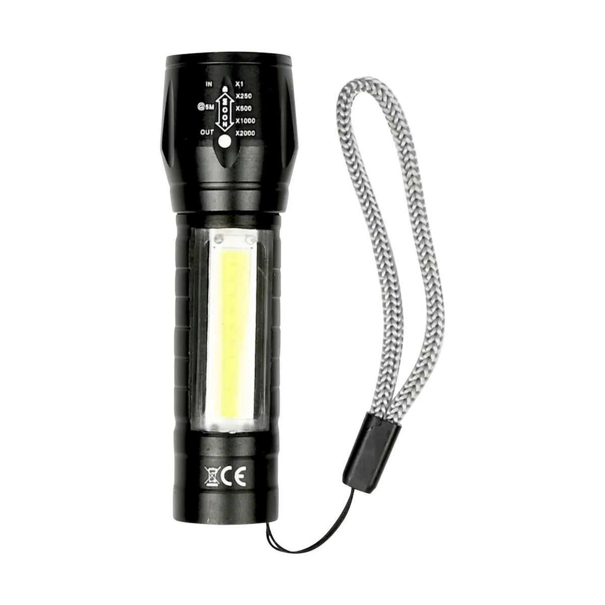 Höfftech Zaklamp tactical COB 2-in-1 oplaadbaar