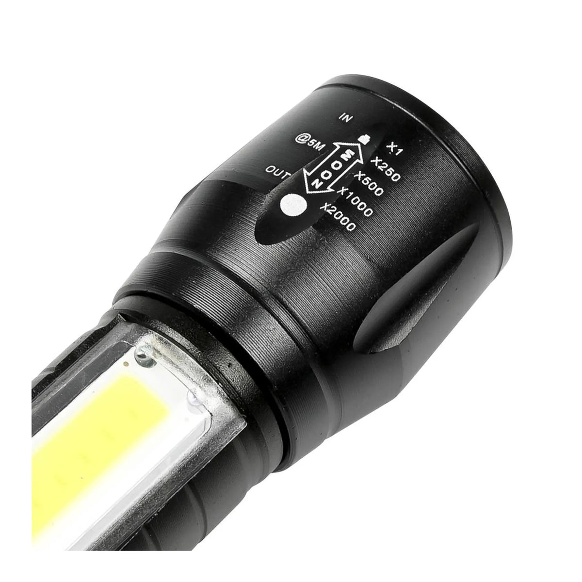 Höfftech Zaklamp tactical COB 2-in-1 oplaadbaar