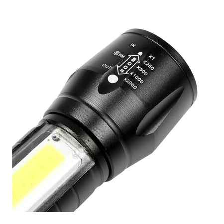 Höfftech Zaklamp tactical COB 2-in-1 oplaadbaar