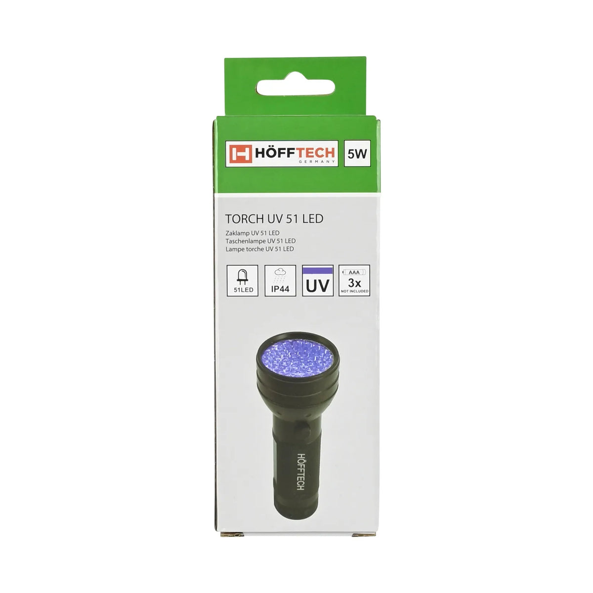 Höfftech Zaklamp UV 51 LED alu profi