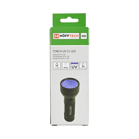 Höfftech Zaklamp UV 51 LED alu profi