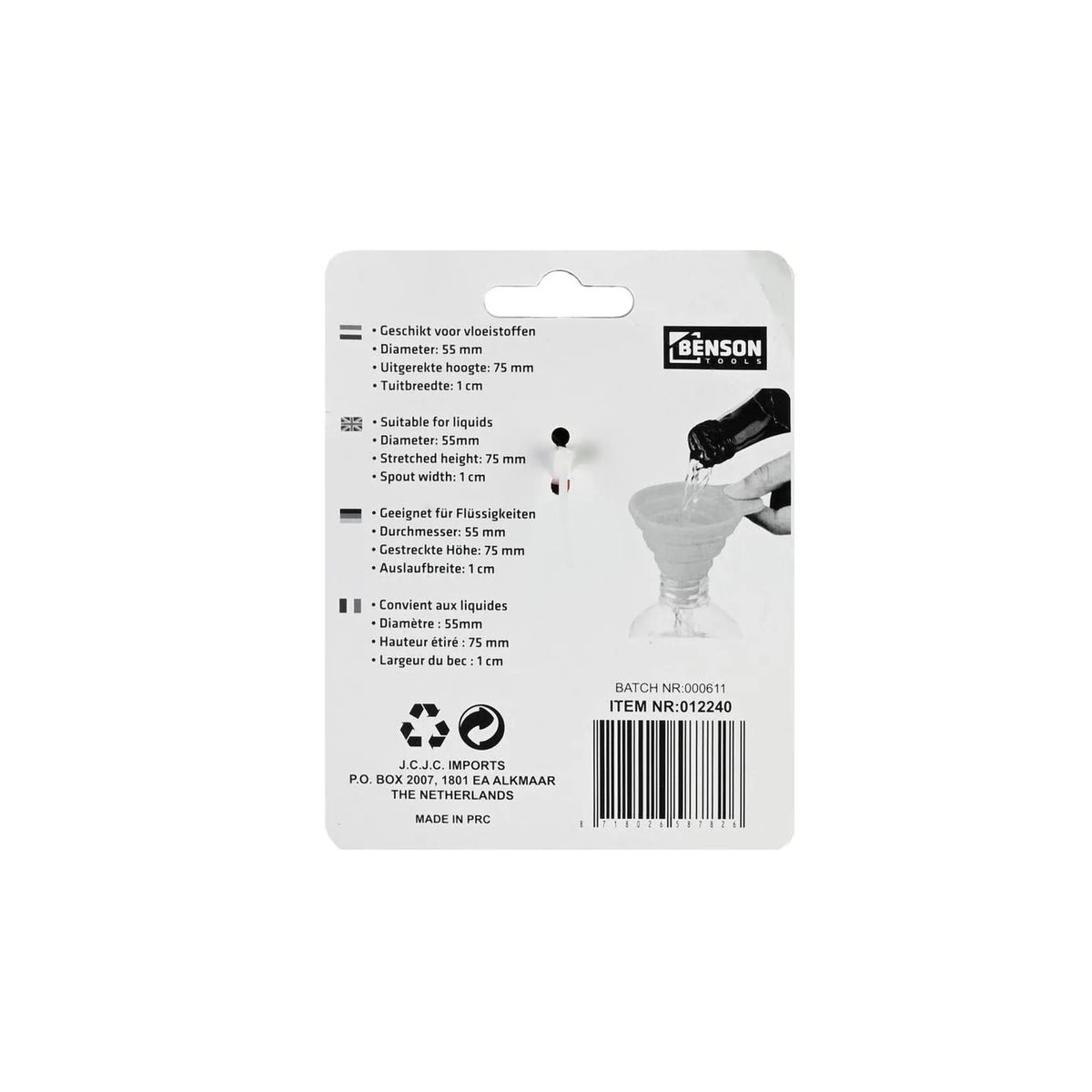 Benson Tools Trechter opvouwbaar siliconen