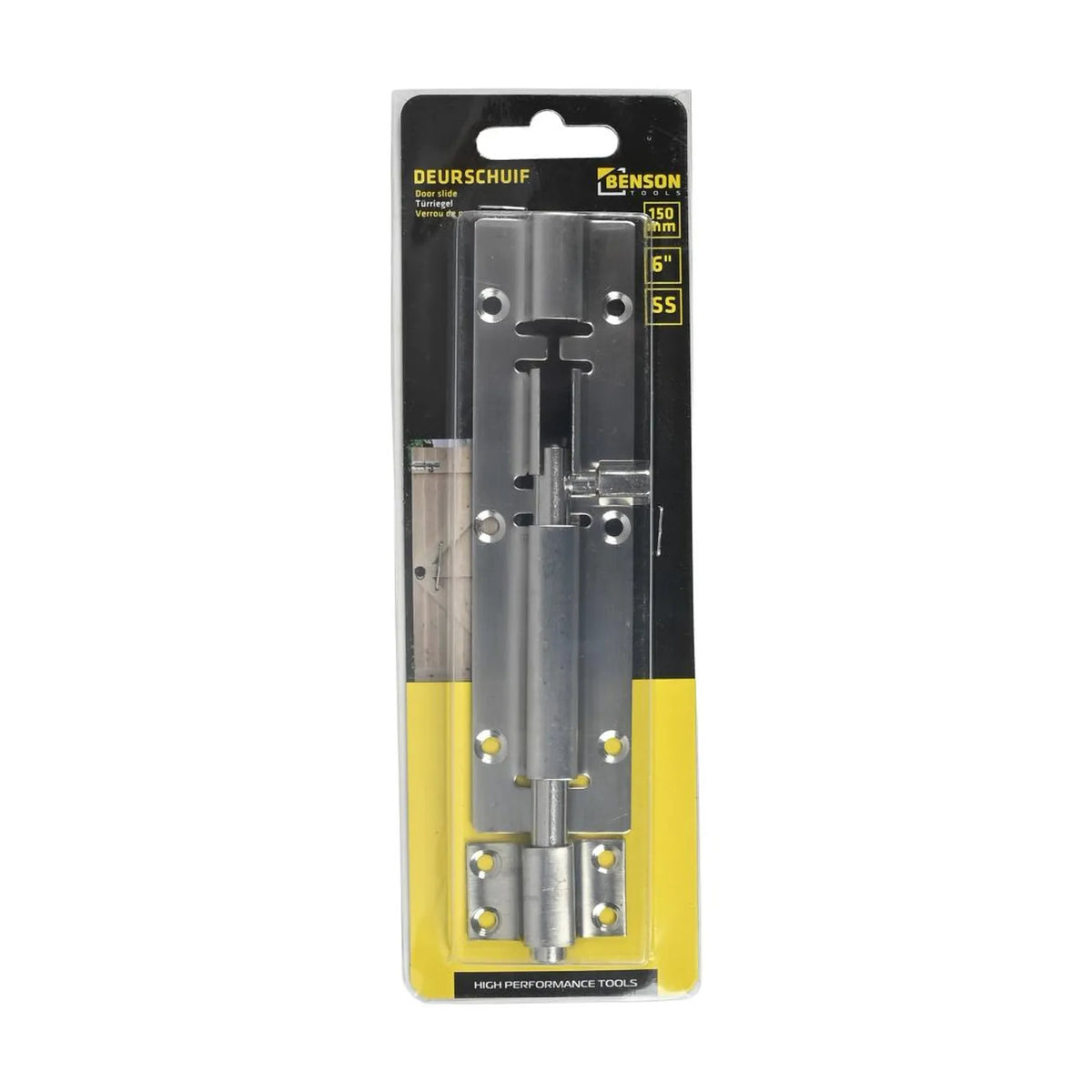 Benson Tools Deurschuif 6" 150 mm RVS