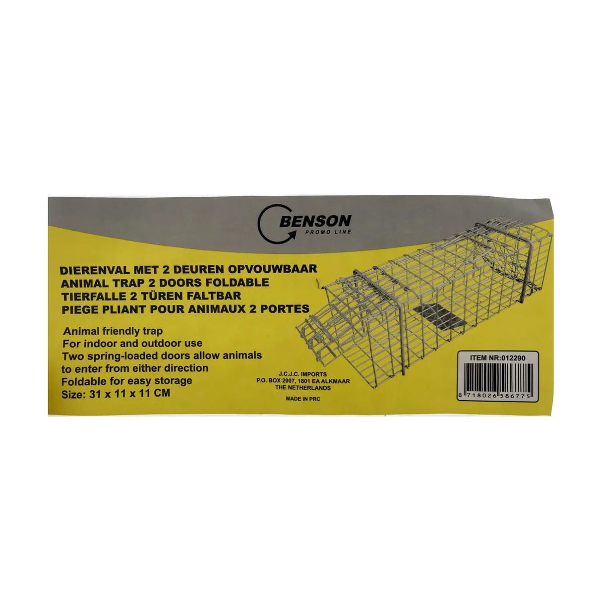 Benson Products Dierenval met 2 deuren opvouwbaar 31 x 11 x 11 cm