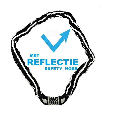 Stahlex Ketting cijferslot lockloop 6 x 1200 mm reflectie