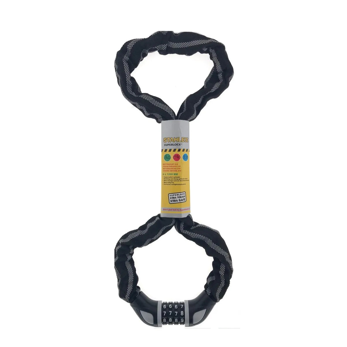 Stahlex Ketting cijferslot lockloop 6 x 1200 mm reflectie