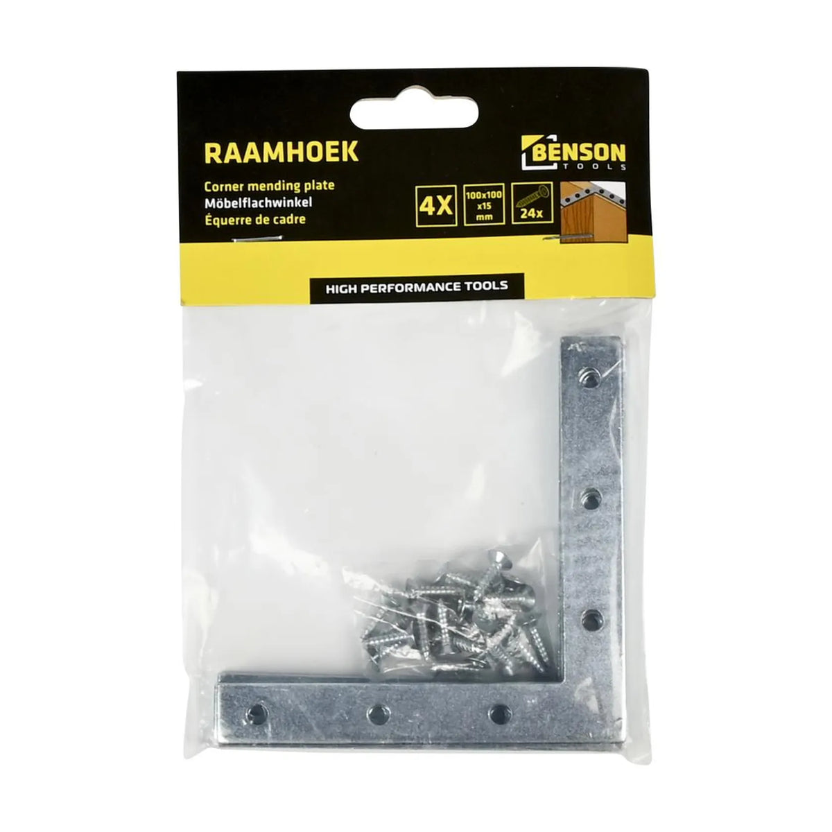 Benson Tools Raamhoek 4 dlg 100 x 100 x 15 mm