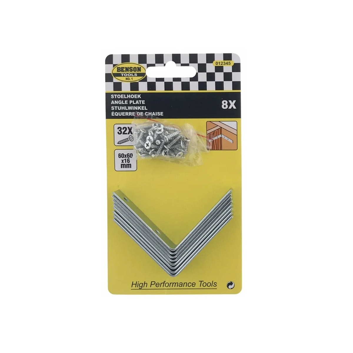 Benson Tools Stoelhoek 8 dlg 60 x 60 x 16 mm
