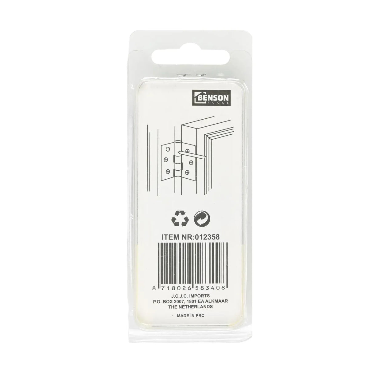 Benson Tools Scharnier 1.5" 2 dlg RVS