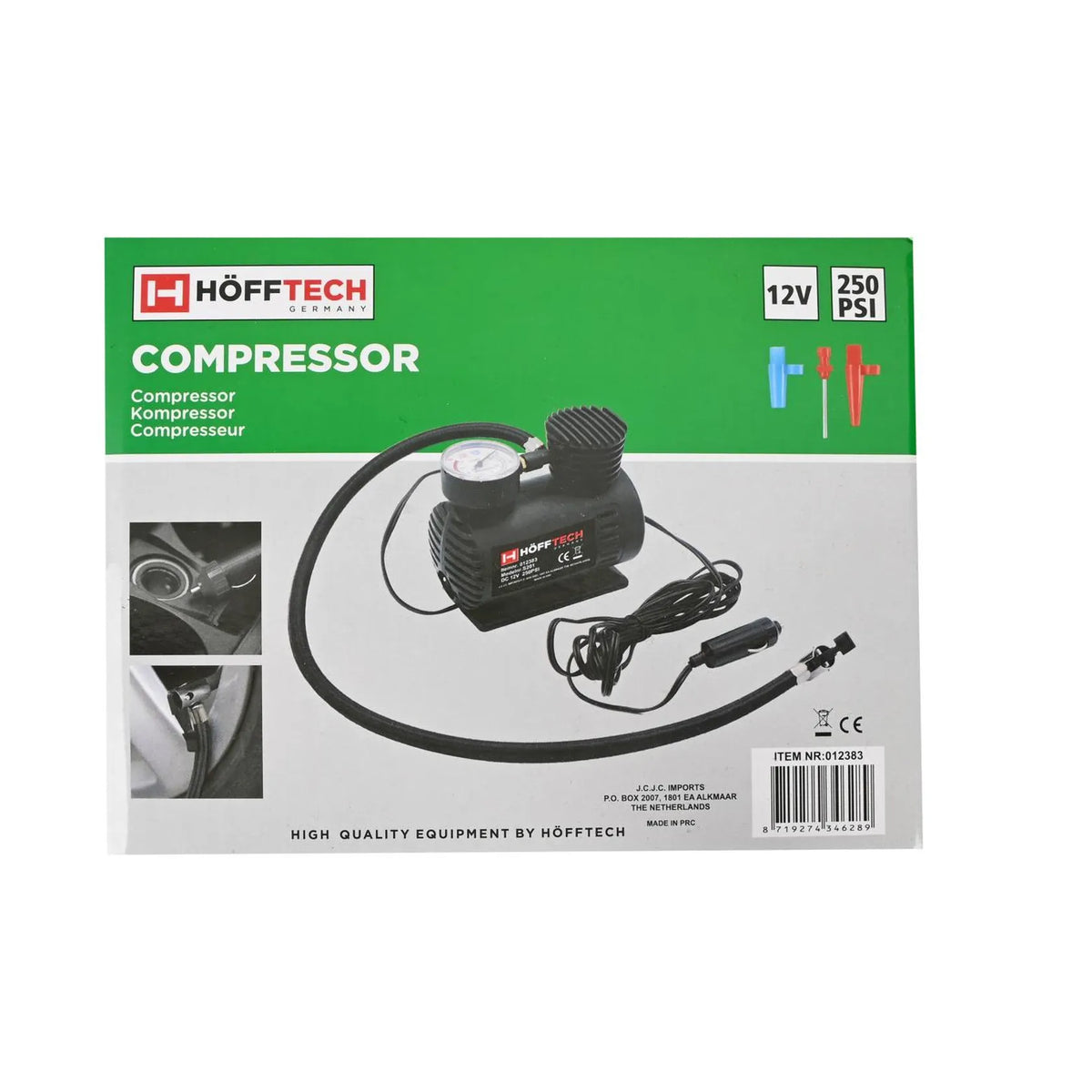 Benson Automotive Compressor 12V 280 psi met accessoires
