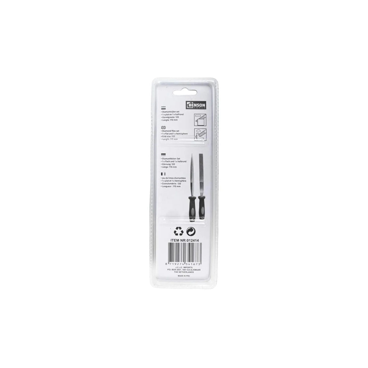 Benson Tools Diamantvijl 2 dlg plat en half rond