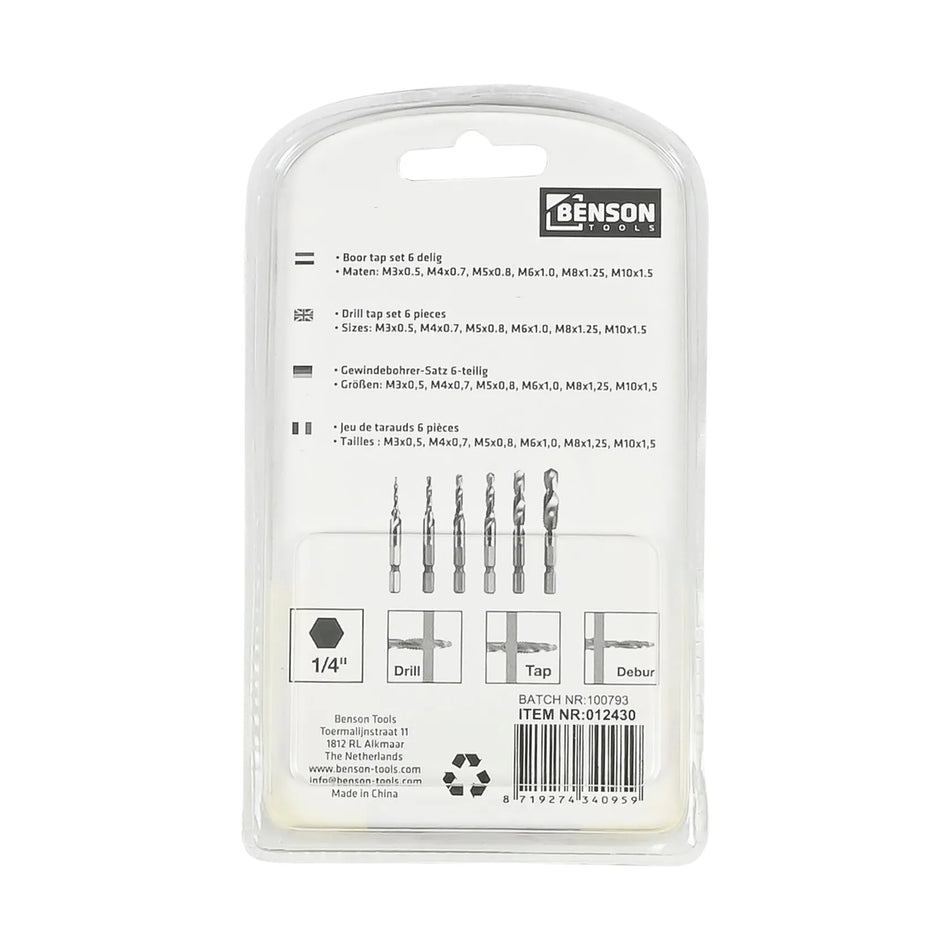 Benson Tools Boor tap set 6 dlg