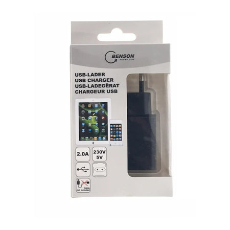 Benson Electric USB-A lader (2A) zwart