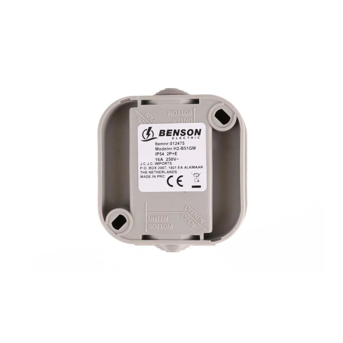 Benson Electric Stopcontact 1-voudig waterdicht IP54