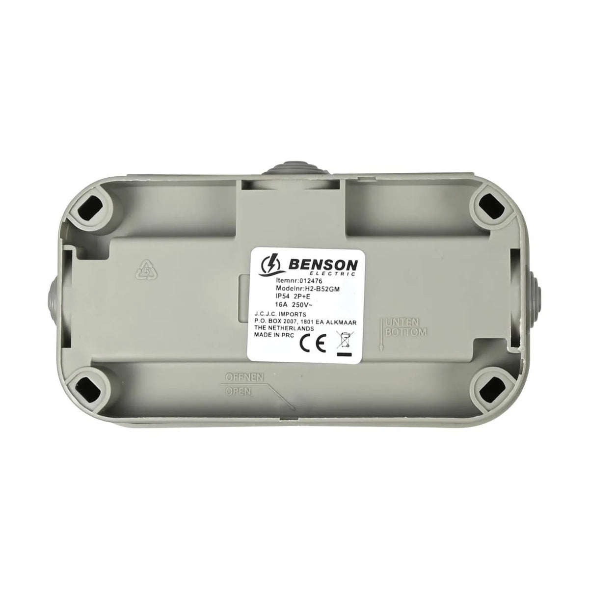 Benson Electric Stopcontact 2-voudig waterdicht IP54