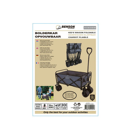 Benson Outdoor Bolderkar extra brede wielen opvouwbaar
